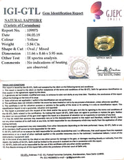 5.84/CT Natural Yellow Sapphire With Govt Lab Certificate-67710