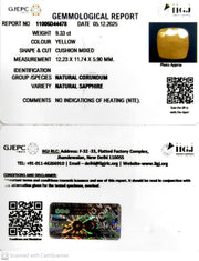 9.33/CT Natural Yellow Sapphire With Govt Lab Certificate-11006D44478