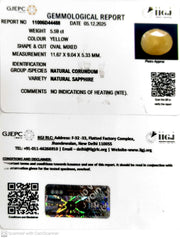 5.59/CT Natural Yellow Sapphire With Govt Lab Certificate-11006D44488