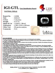 10.17 Ratti Natural White Topaz with Govt Lab Certificate - (1665)