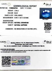 3.26 Ratti Natural Blue Sapphire with Govt Lab Certificate-11090D44744