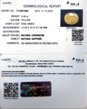 8.46/CT Natural Ceylonese Pukhraj with Govt Lab Certificate-6771