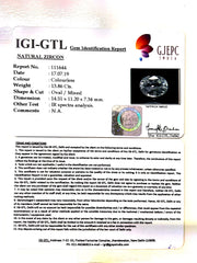 13.86/CT Natural Zircon with Govt. Lab certificate (4551)