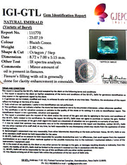 3.11 Ratti Natural Panna Stone With Govt. Lab Certificate  (23310)