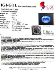 4.69/CT Natural Blue Sapphire with Govt Lab Certificate-34410