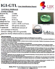 8.10/CT Natural Panna Stone With Govt. Lab Certificate  (8991)
