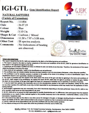 5.10/CT Natural Blue Sapphire with Govt Lab Certificate-BLUSA9A