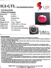 3.73/CT Natural Mozambique Ruby with Govt. Lab Certificate-RUBY9V
