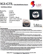 5.29/CT Natural White Topaz with Govt. Lab Certificate-1665