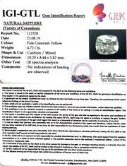 4.72/CT Natural Yellow Sapphire with Govt Lab Certificate-YELSA9U