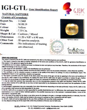 8.14 Ratti Natural Yellow Sapphire with Govt Lab Certificate-(6771)