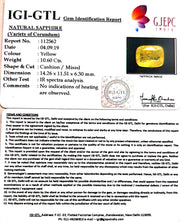 10.60/CT Natural Yellow Sapphire with Govt Lab Certificate-16650