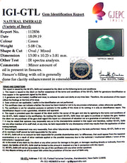 5.64 Ratti Natural Emerald Stone With Govt. Lab Certificate (3441)