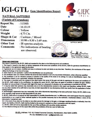 4.73/CT Natural Yellow Sapphire with Govt Lab Certificate-45510