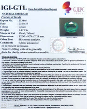 7.19 Ratti Natural Panna Stone with Govt. Lab Certificate (56610)