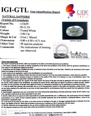 3.29 Ratti Natural White Sapphire with Govt Lab Certificate-(8991)