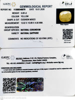 Load image into Gallery viewer, 6.69/CT Natural Yellow Sapphire With Govt Lab Certificate-11388D46079