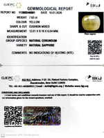 Load image into Gallery viewer, 7.63/CT Natural Yellow Sapphire With Govt Lab Certificate-11388D46081