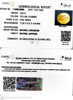 Load image into Gallery viewer, 4.84/CT Natural Yellow Sapphire With Govt Lab Certificate-11388D46086