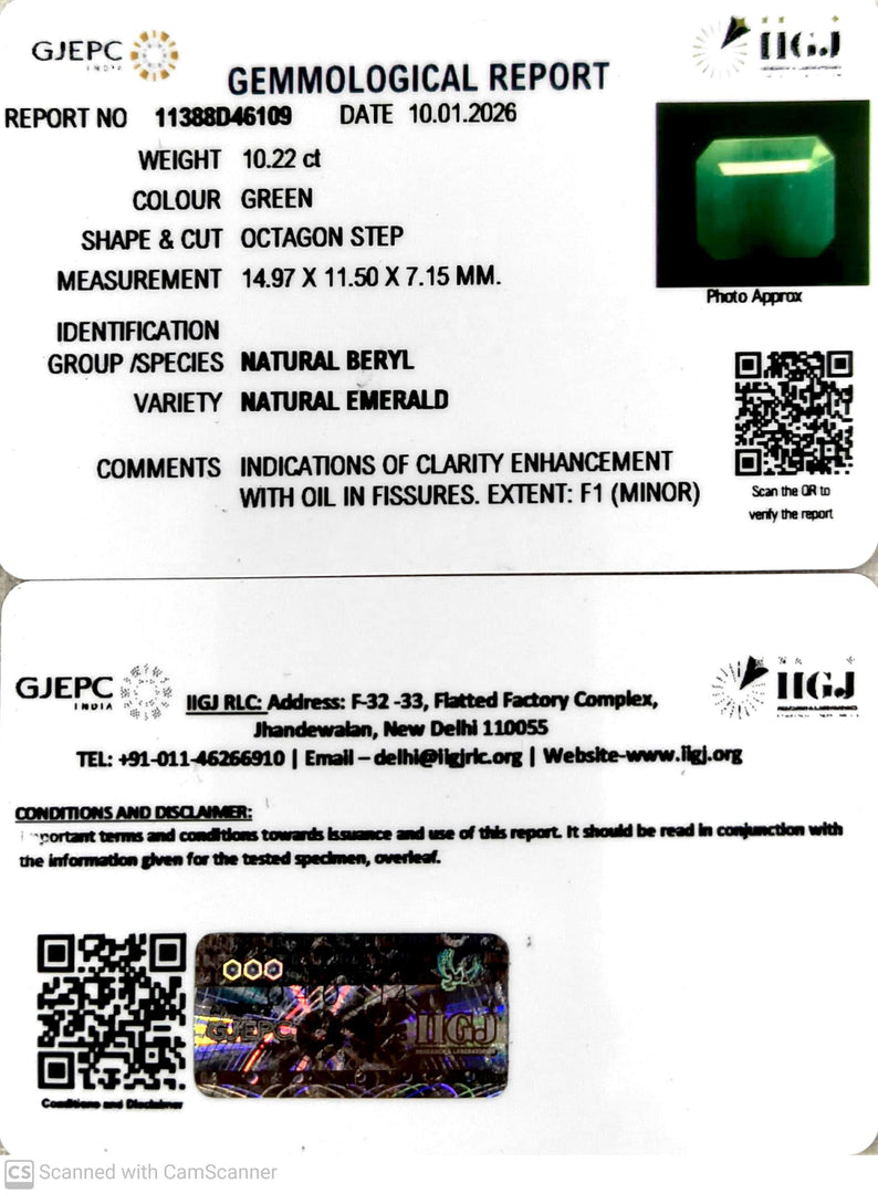 10.22/CT Natural Panna Stone with Govt. Lab Certificate-11388D46109