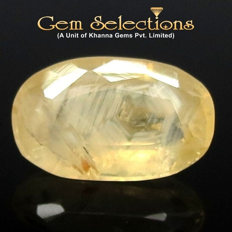 3.96 Ratti Natural Yellow Sapphire with Govt Lab Certificate-(6771)