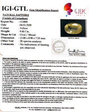 9.40/CT Natural Yellow Sapphire with Govt Lab Certificate-23310