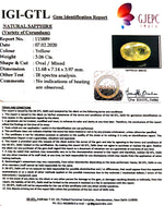 Load image into Gallery viewer, 3.06/CT Natural Yellow Sapphire with Govt Lab Certificate-4551