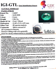 3.96/CT Natural Emerald Stone With Govt. Lab Certified (12210)