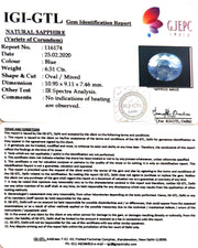 6.51/CT Natural Blue Sapphire With Govt Lab Certificate-BLUSA9V