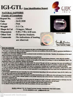 Load image into Gallery viewer, 3.11/CT Natural Pink Sapphire with Govt Lab Certificate-116235