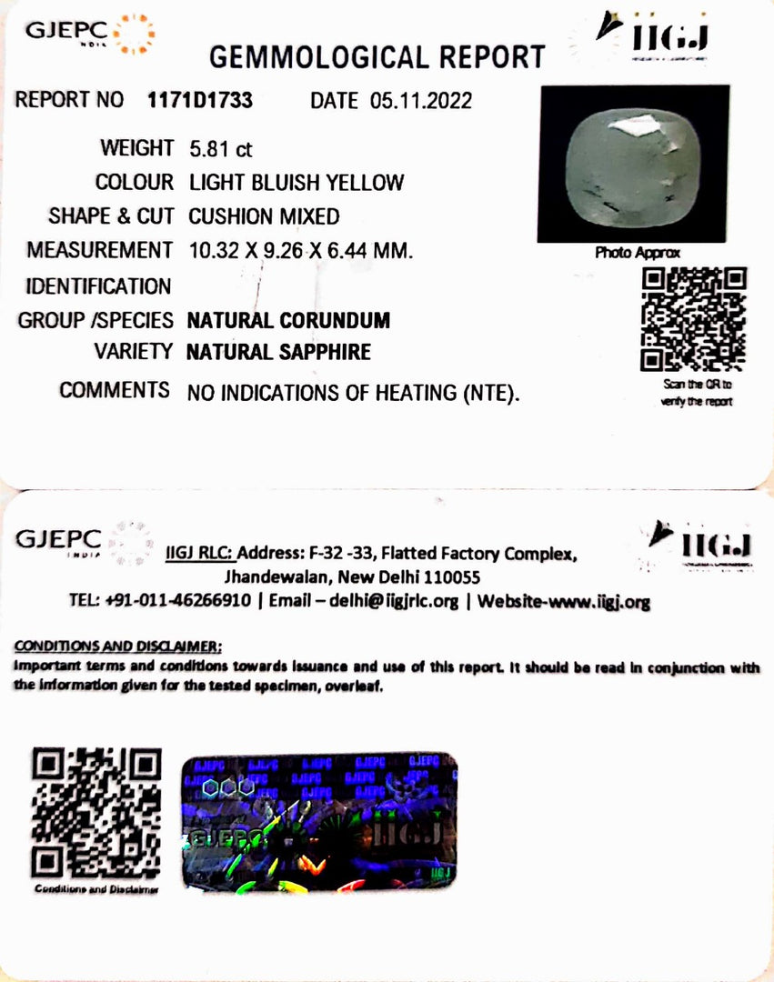 5.81/CT Natural Ceylonese Pukhraj with Govt Lab Certificate-6771