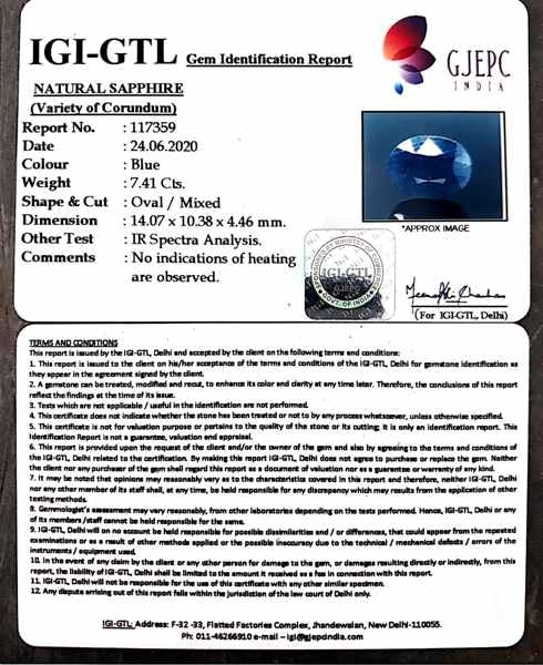 8.23 Ratti Natural Neelam with Govt Lab Certificate-(2331)