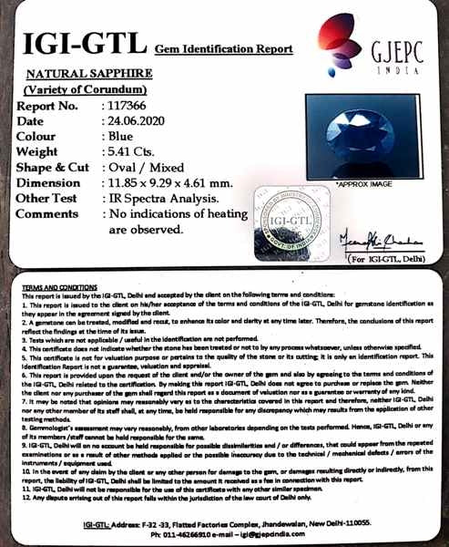5.41/CT Natural Neelam with Govt Lab Certificate-(2331)