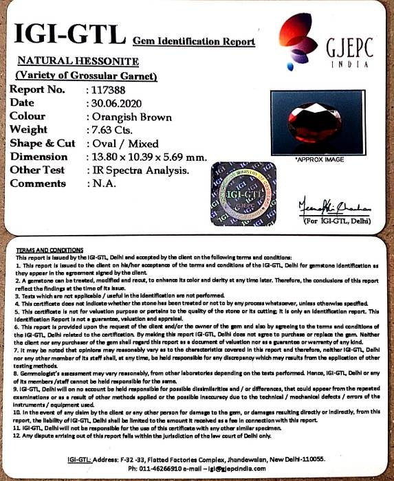 8.47 Ratti Natural Govt. Lab Certified Ceylonese Gomed-(1221)