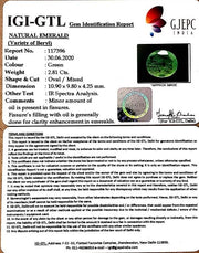 3.12 Ratti Natural Emerald Stone With Govt. Lab Certificate  (6771)