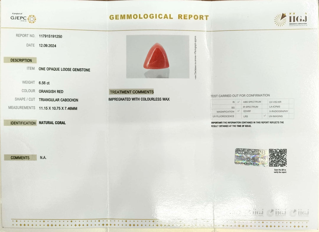 6.56/CT Natural Triangular Red Coral-1800