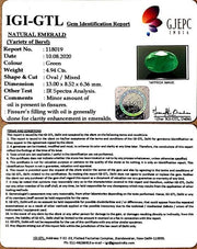 5.48 Ratti Natural Emerald Stone With Govt. Lab Certified (3441)