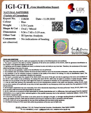 3.70/CT Natural Blue Sapphire with Govt Lab Certificate-BLUSA9V