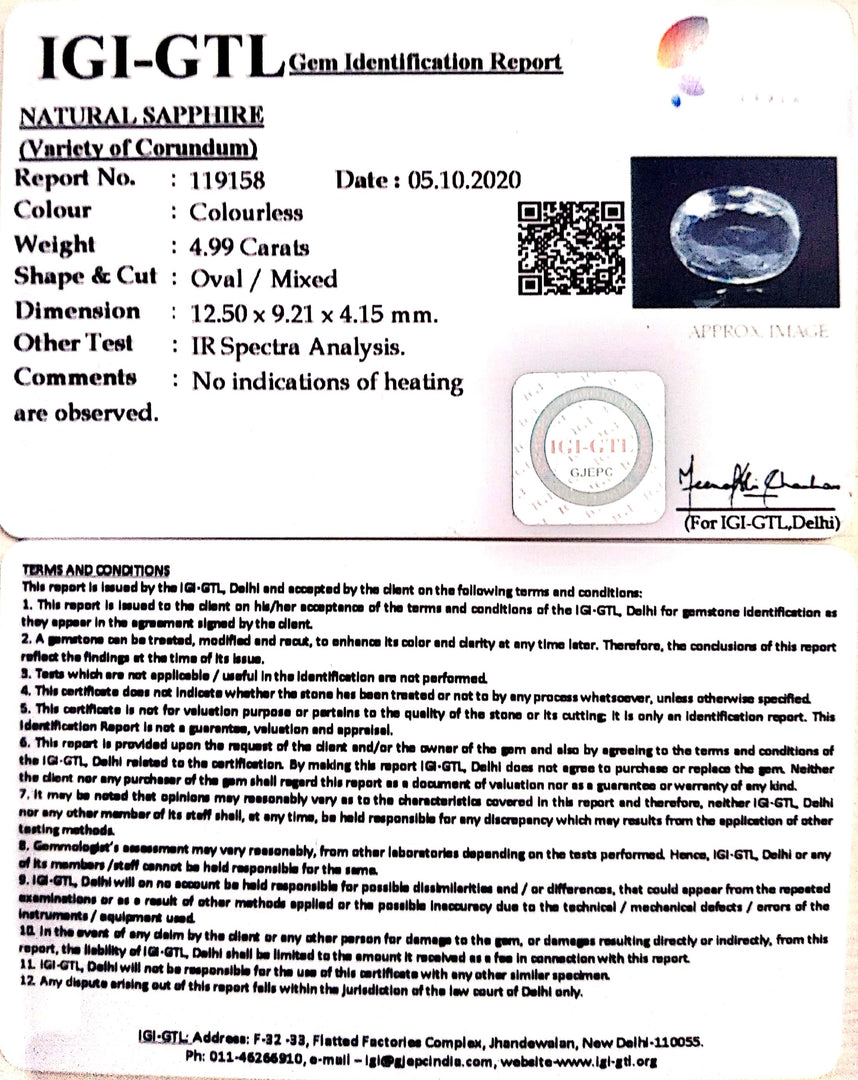 4.99/CT Natural Ceylonese Pukhraj Stone with Govt Lab Certificate-YELSA9V
