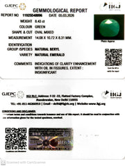 8.43/CT Natural Panna Stone with Govt. Lab Certificate-11925D48096