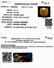 5.41/CT Natural Yellow Sapphire With Govt Lab Certificate (6771)