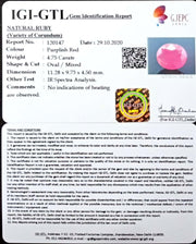 4.75 Carat Natural Mozambique Ruby with Govt Lab Certificate-12210