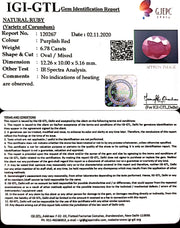 7.52 Ratti Natural Ruby with Govt Lab Certificate-(12210)
