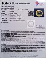 Load image into Gallery viewer, 3.14/CT Natural yellow sapphire with Govt Lab Certificate-(YELSA9W)
