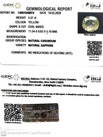 Load image into Gallery viewer, 5.57/CT Natural Yellow Sapphire With Govt Lab Certificate-12061D48974