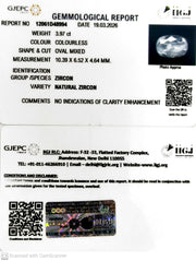3.97/CT Natural Zircon with Govt. Lab certificate-12061D48994