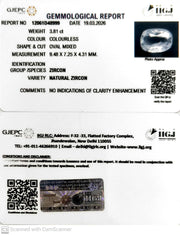 3.81/CT Natural Zircon with Govt. Lab certificate-12061D48999