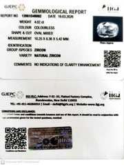 4.02/CT Natural Zircon with Govt. Lab certificate-12061D49002