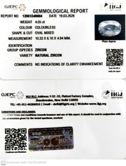 4.05/CT Natural Zircon with Govt. Lab certificate-12061D49004