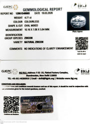 4.77/CT Natural Zircon with Govt. Lab certificate-12061D49005